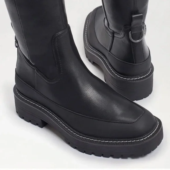 Sam Edelman $225 Women’s Lerue Over The Knee Lug Sole Black Boots Size 6 NWT - Picture 5 of 10